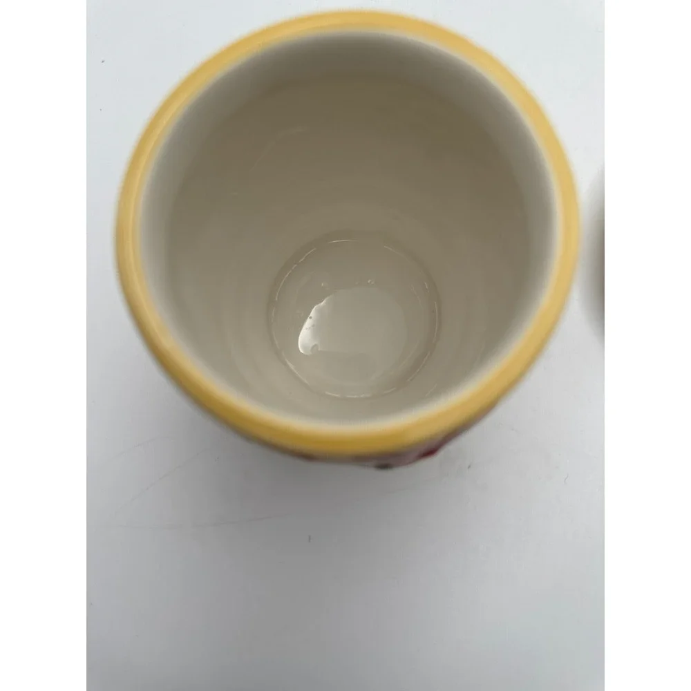 Fitz & Floyd Bellacara Sugar Bowl or Condiment Jar w Bird Lid Yellow‎ HTF